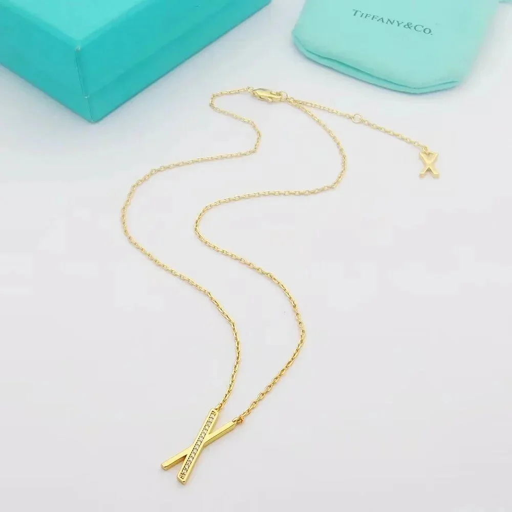 Tiffany & Co. Tiffany & Co. Return to Tiffany X-Shape Diamond Necklace Gold Gold