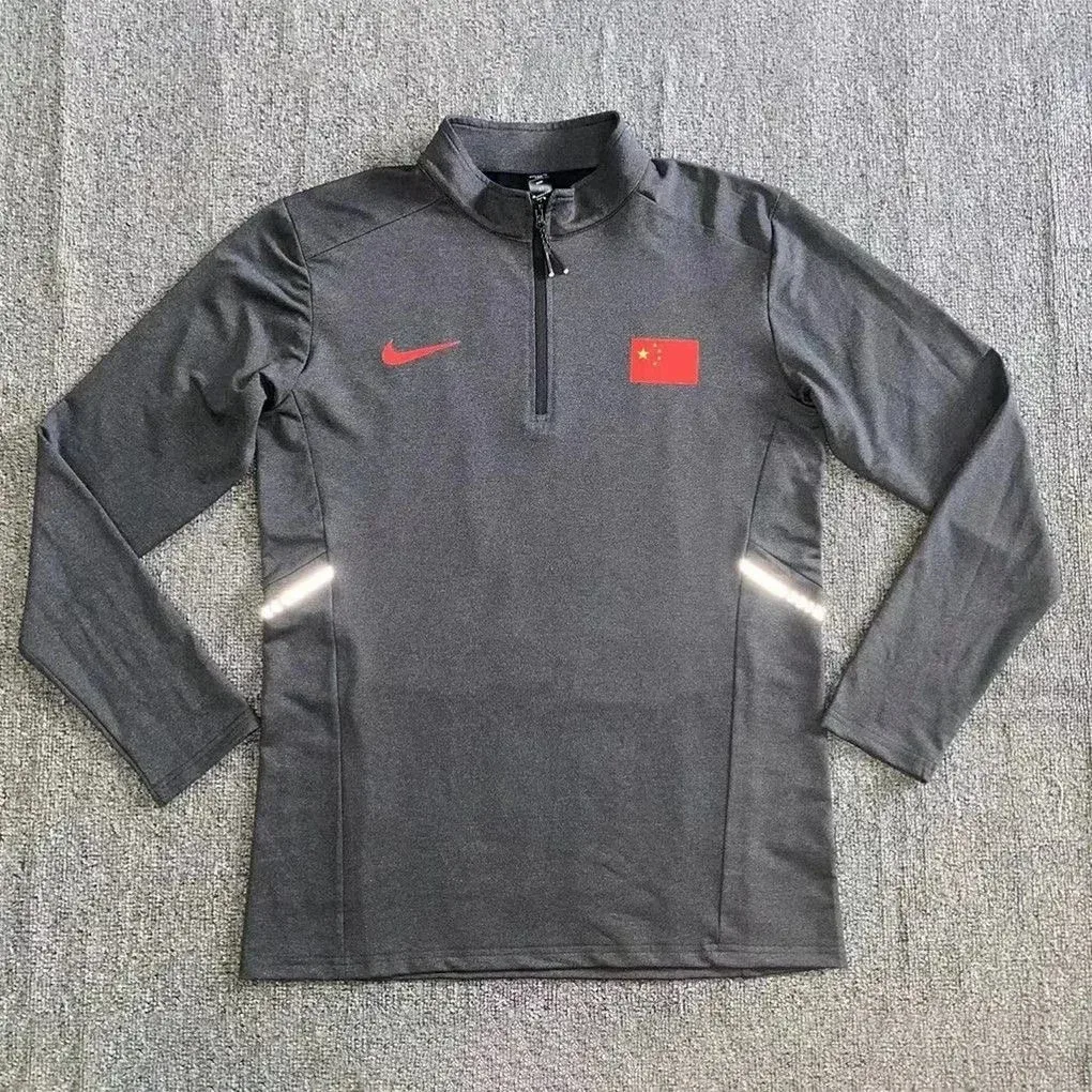 Nike Nike Chinese Flag Grey Long Sleeve Top Grey - 1