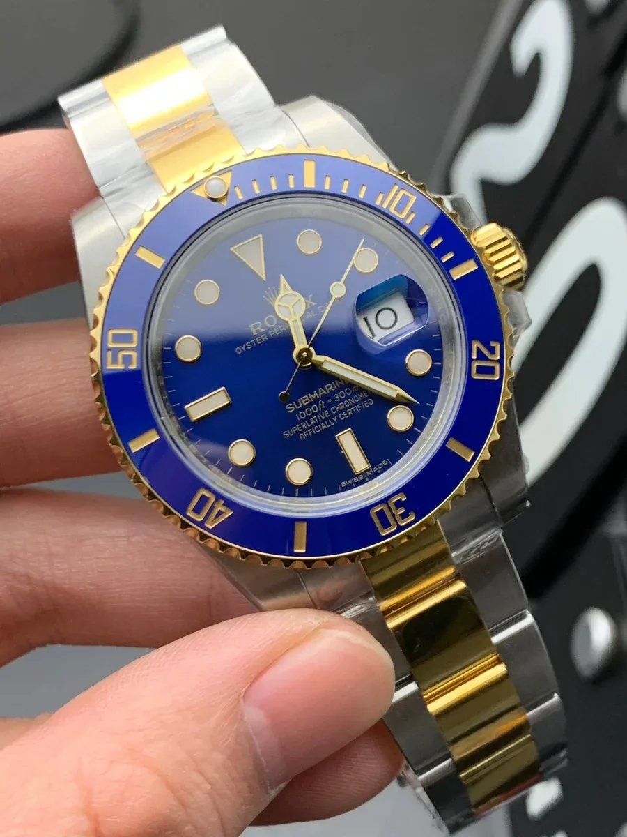Rolex Rolex Submariner Blue and Gold Two-Tone Watch Blue