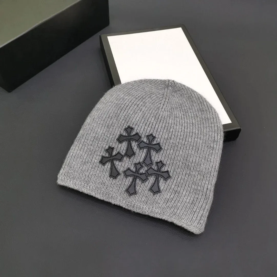 Chrome Hearts Chrome Hearts CH Cross Grey Knit Beanie Grey