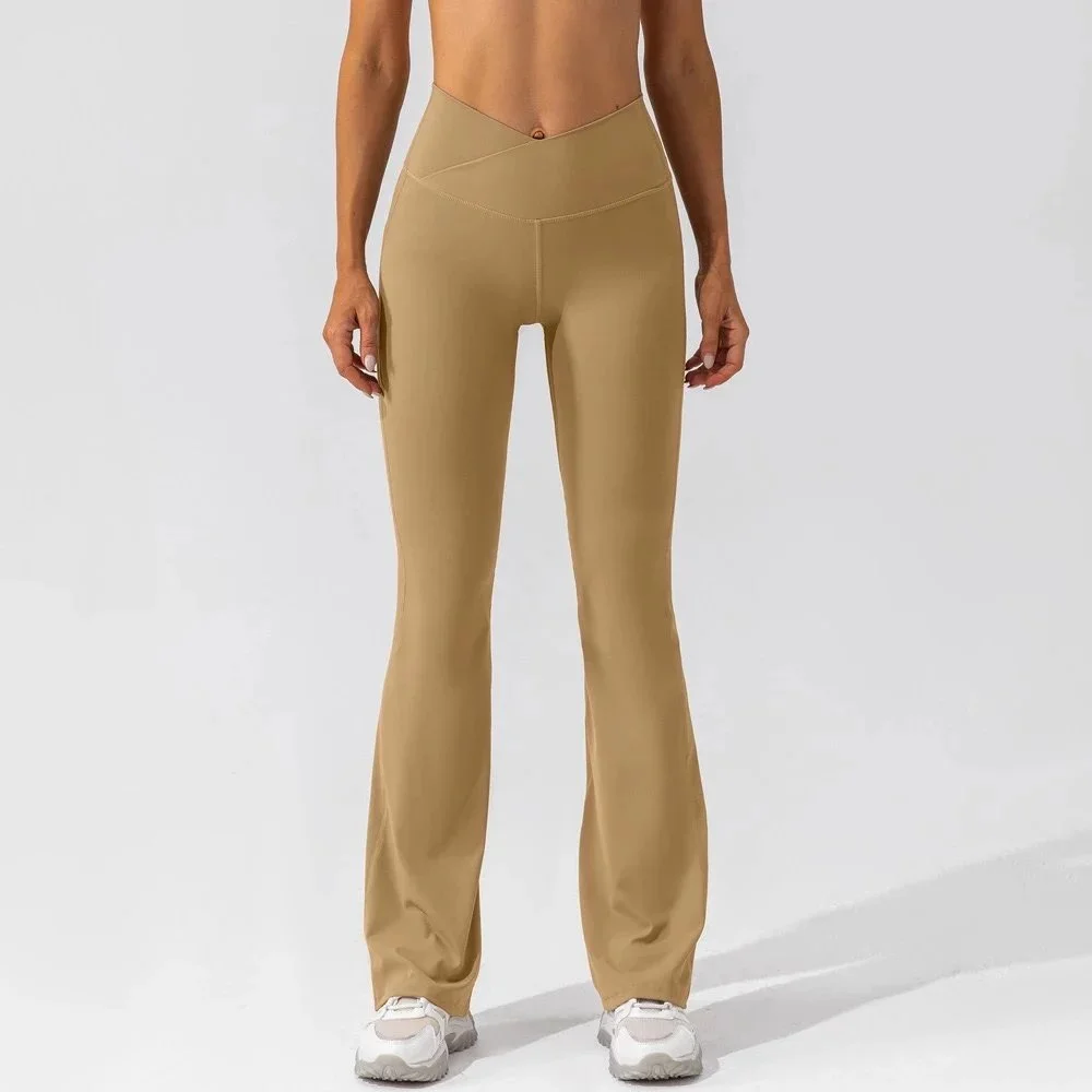 Other Beige Flare Leggings Yoga Pants Beige - 1