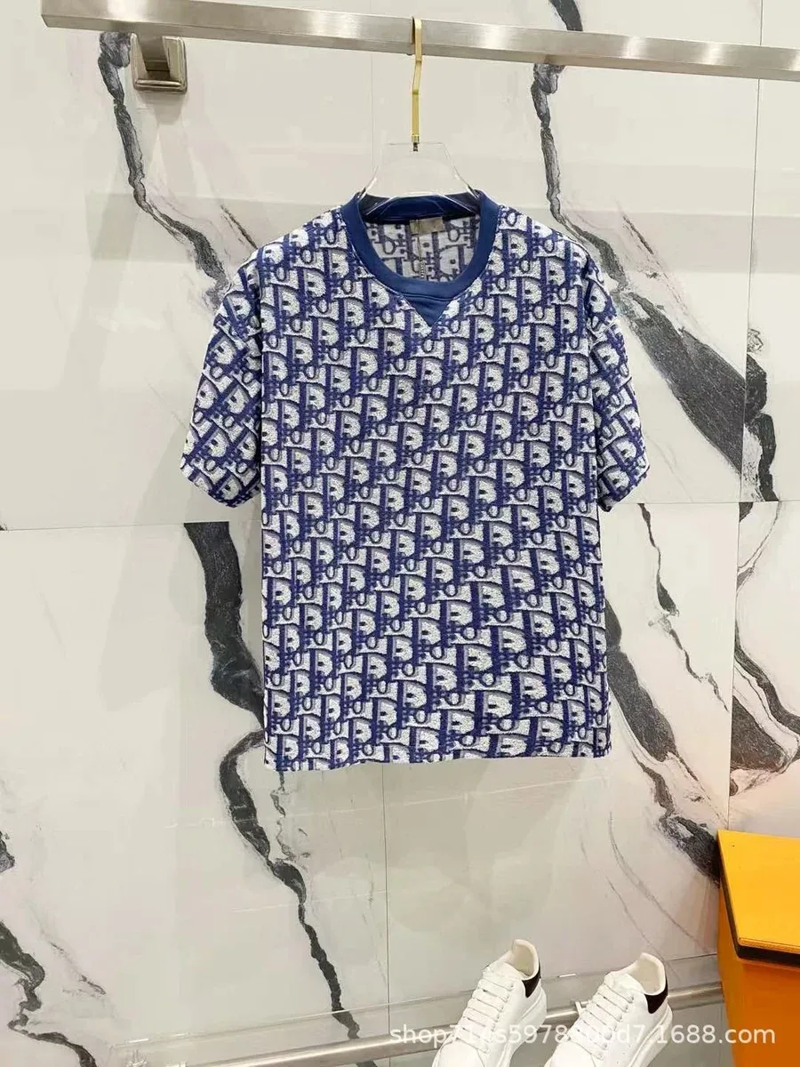 Dior Dior Dior Oblique Blue/White T-Shirt Blue