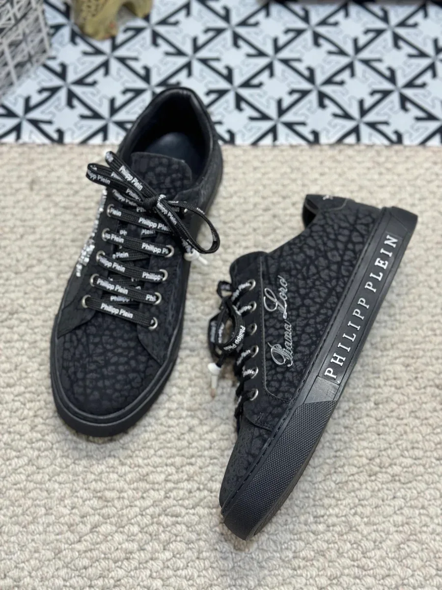Philipp Plein Philipp Plein Elephant Print Low Top Sneakers Black Black - 1
