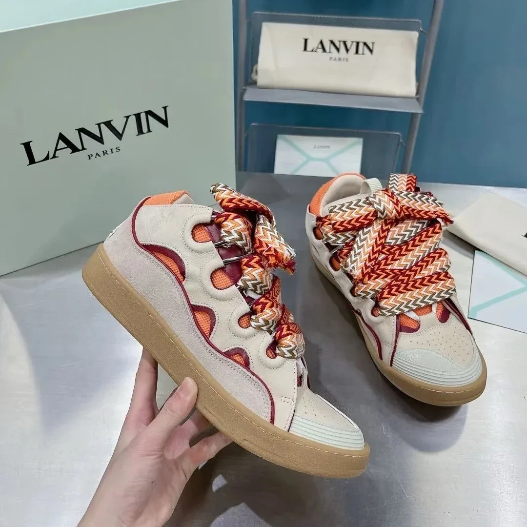 Lanvin Lanvin粉橘色低帮休闲鞋 Beige - 1