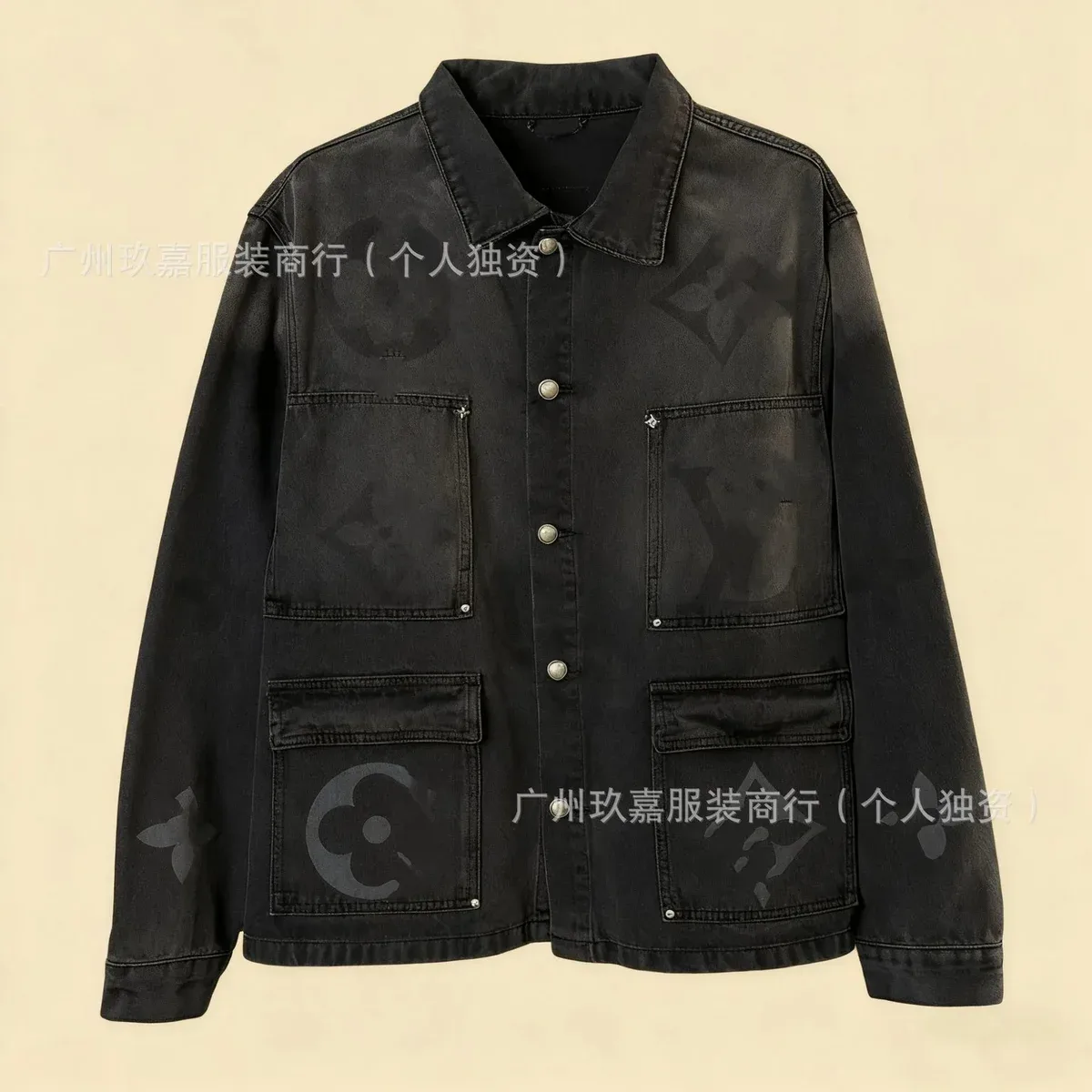 Louis Vuitton Louis Vuitton Monogram Black Denim Jacket Black