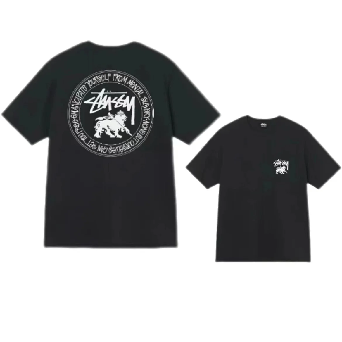 Stussy Stussy Lion Circle Black T-Shirt Black - 1
