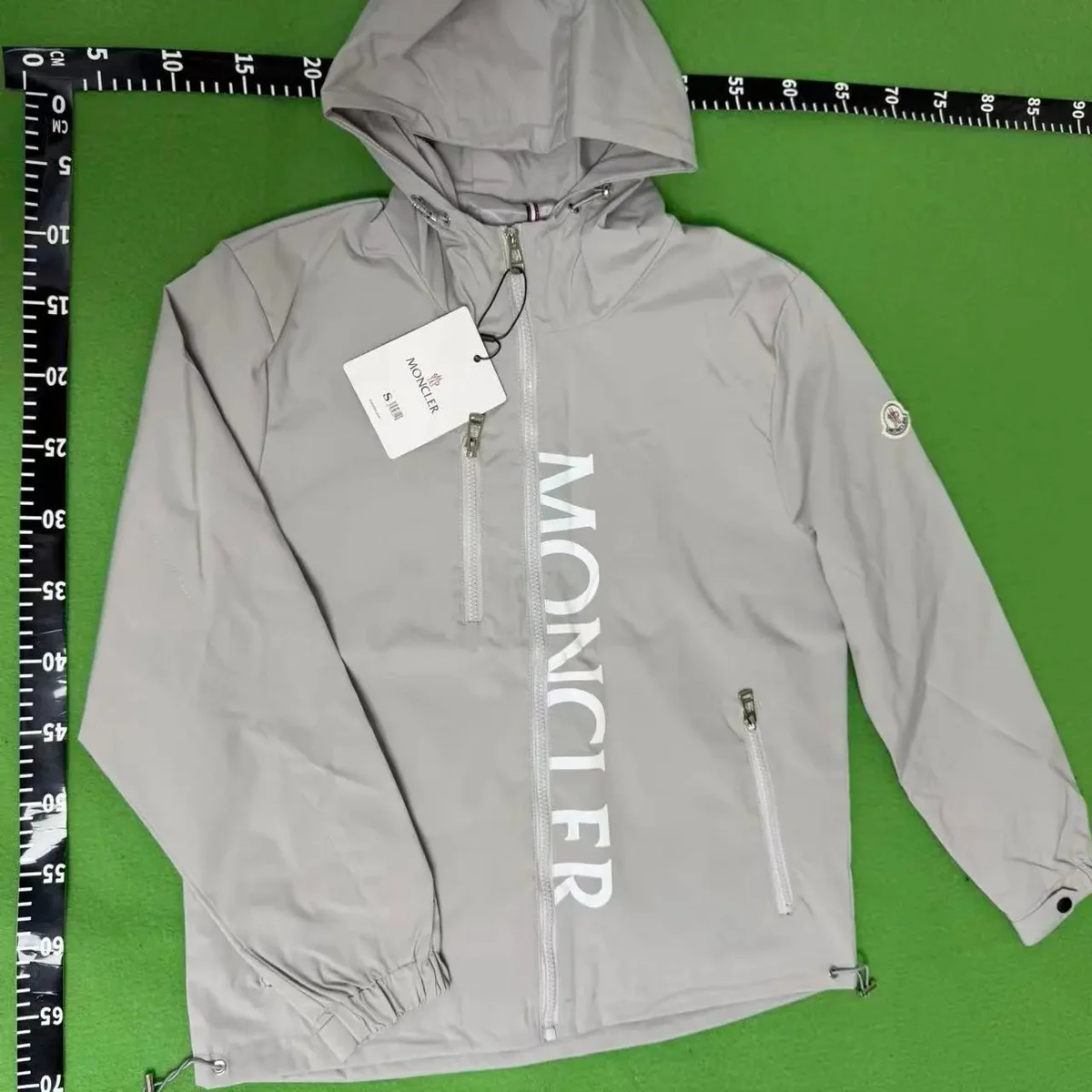 Moncler Moncler Light Grey Logo Hooded Jacket Grey