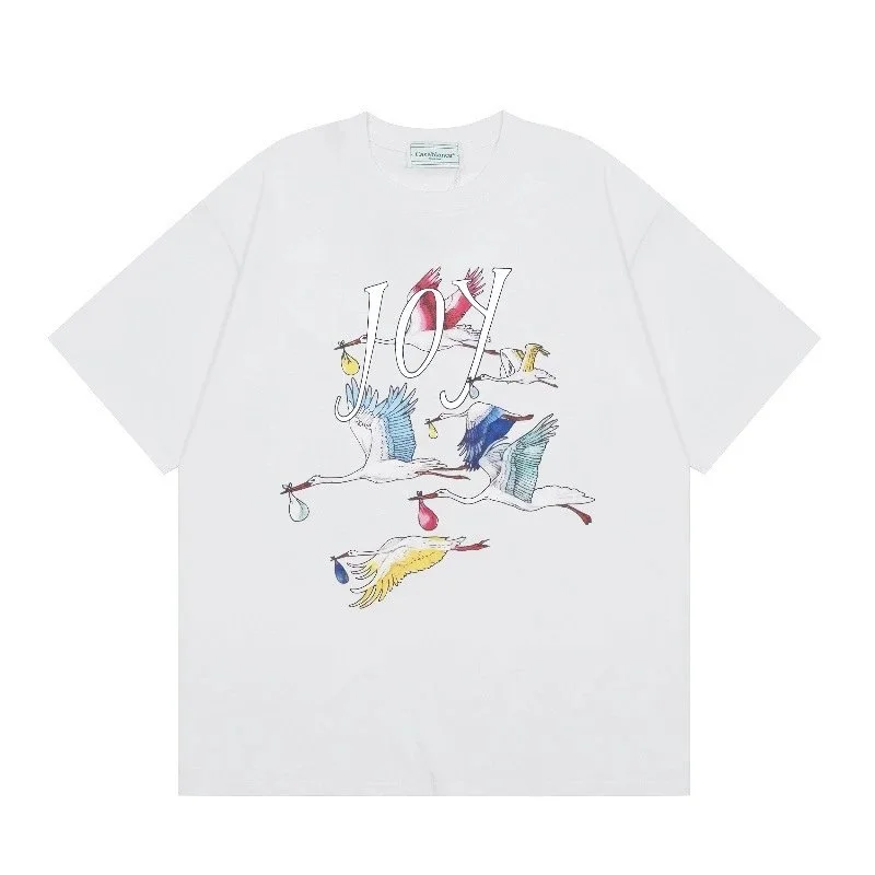 Other Unknown Brand Joy Stork Print T-Shirt White White - 1