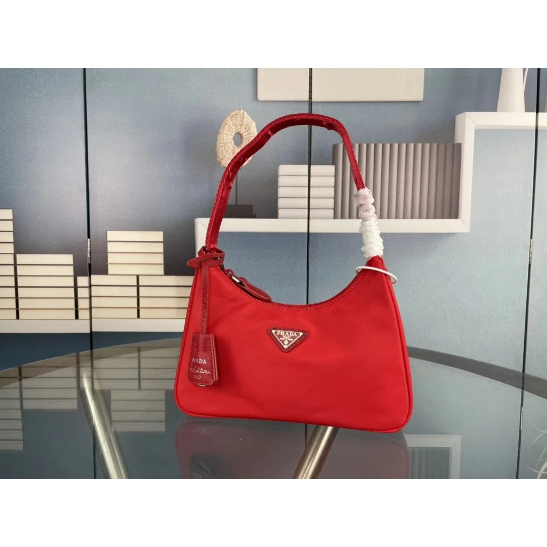 Prada Prada Re-Nylon Shoulder Bag Red Red