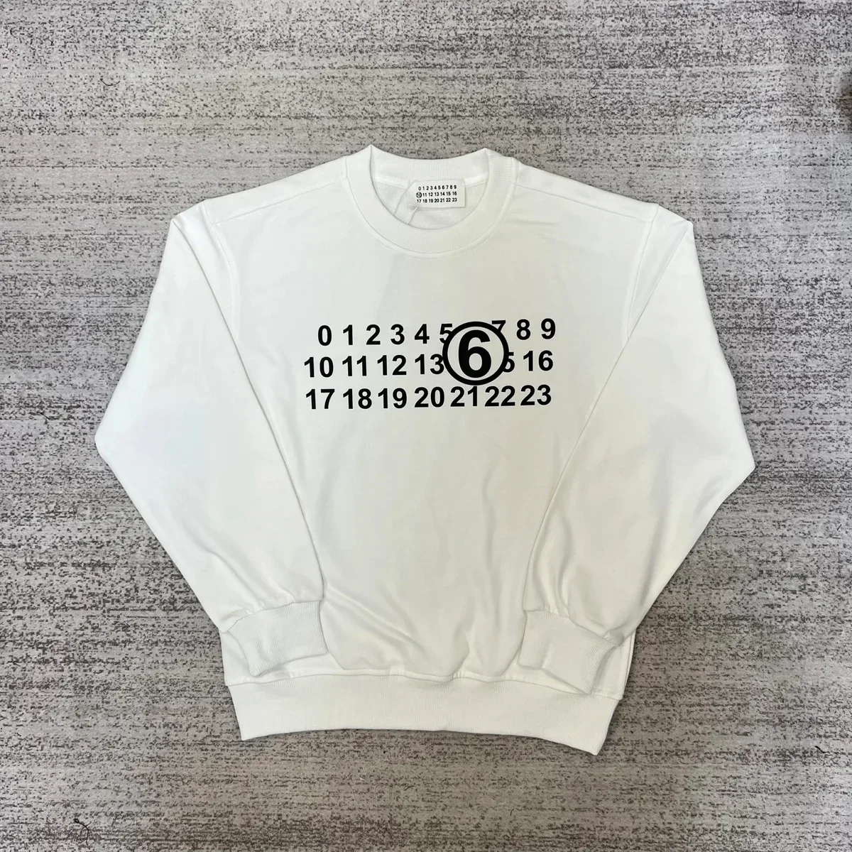 MM6 Maison Margiela MM6 Maison Margiela Numeric Print White Sweatshirt White - 1