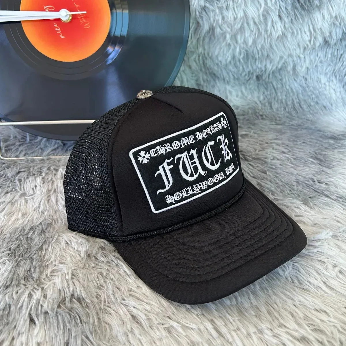 Chrome Hearts Chrome Hearts CH Cross Black Trucker Cap Black