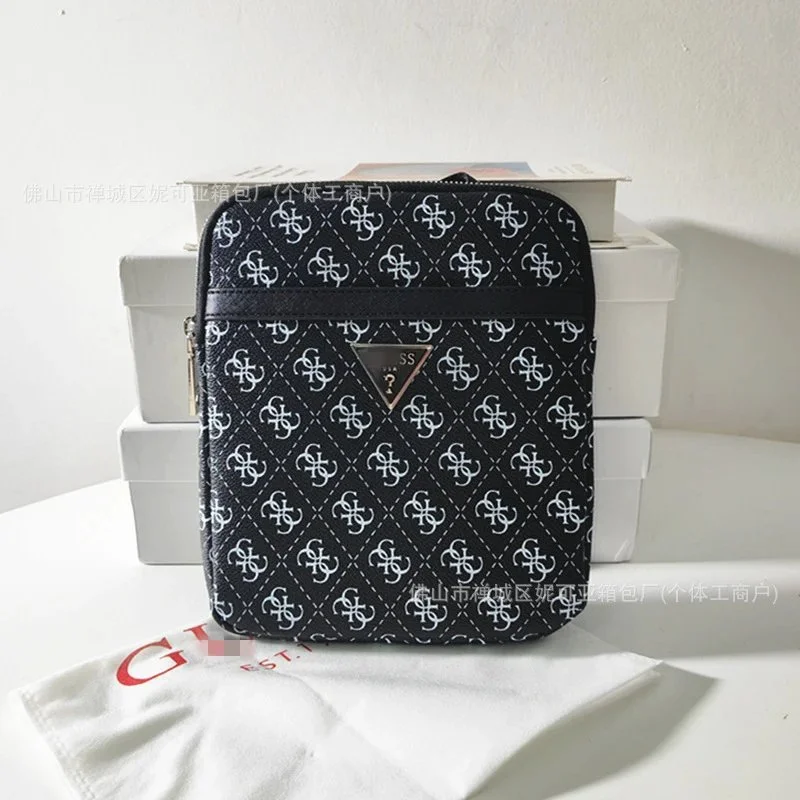 Guess Guess Black/White Monogram Crossbody Bag Black