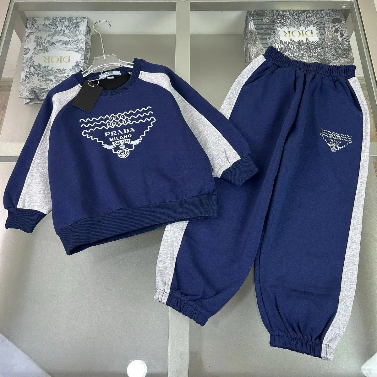 Prada Prada Navy/Heather Grey Co-ord Set Navy