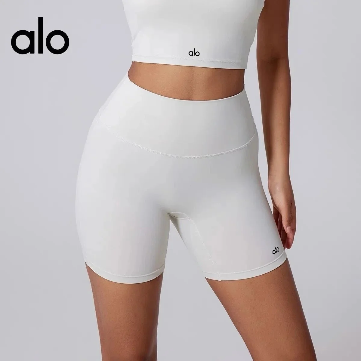 Alo Yoga Alo White Protein Bike Shorts White - 1