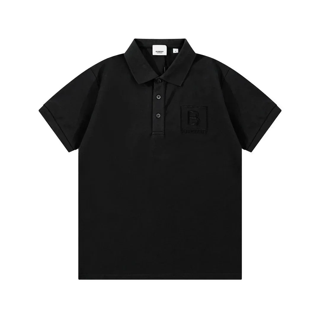 Burberry Burberry Black B Logo Polo Shirt Black - 1