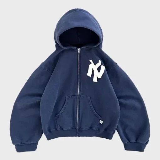 New York Yankees New York Yankees Navy Zip-Up Hoodie Navy - 1