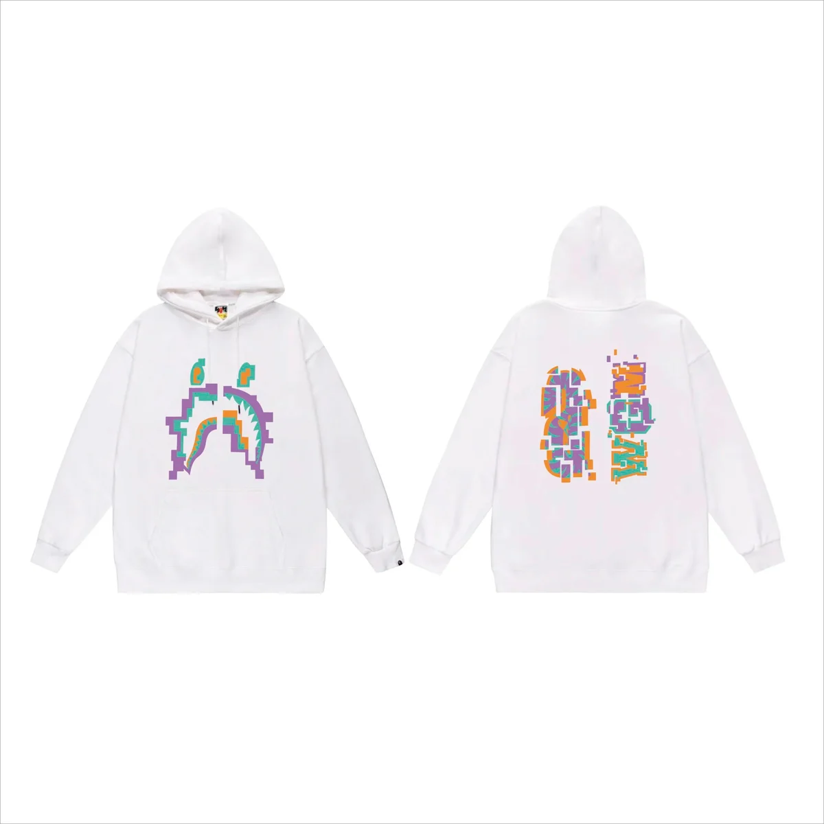 A Bathing Ape A Bathing Ape BAPE STA White Pixel Art Hoodie White - 1