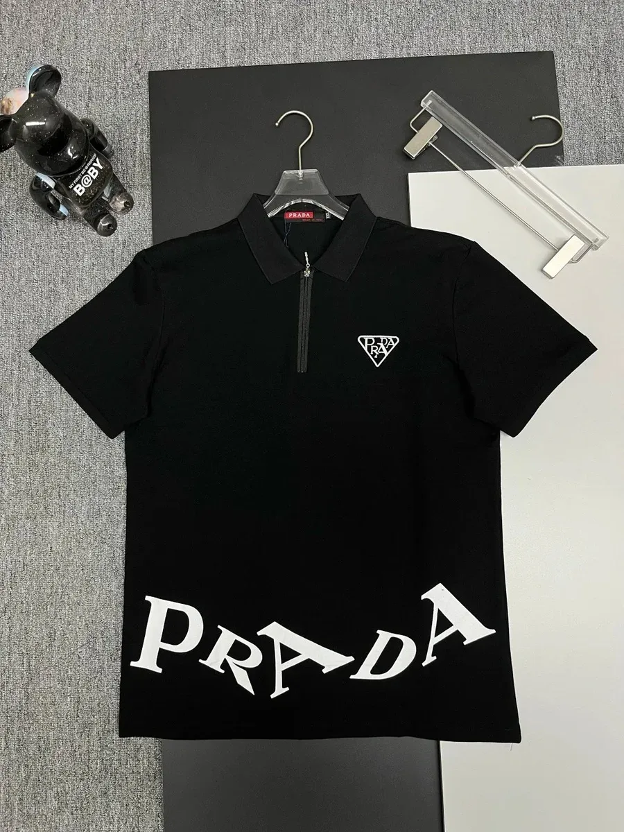 Prada Prada Black Logo Polo T-Shirt Black - 1