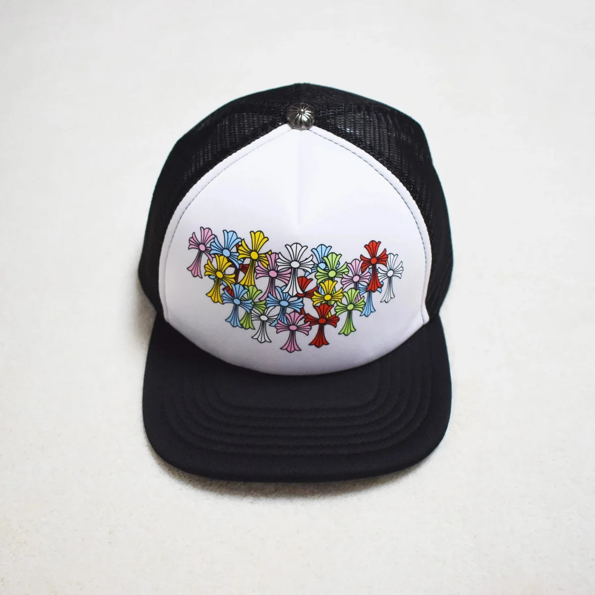 Chrome Hearts Chrome Hearts Cross Trucker Hat Black/White Black - 1