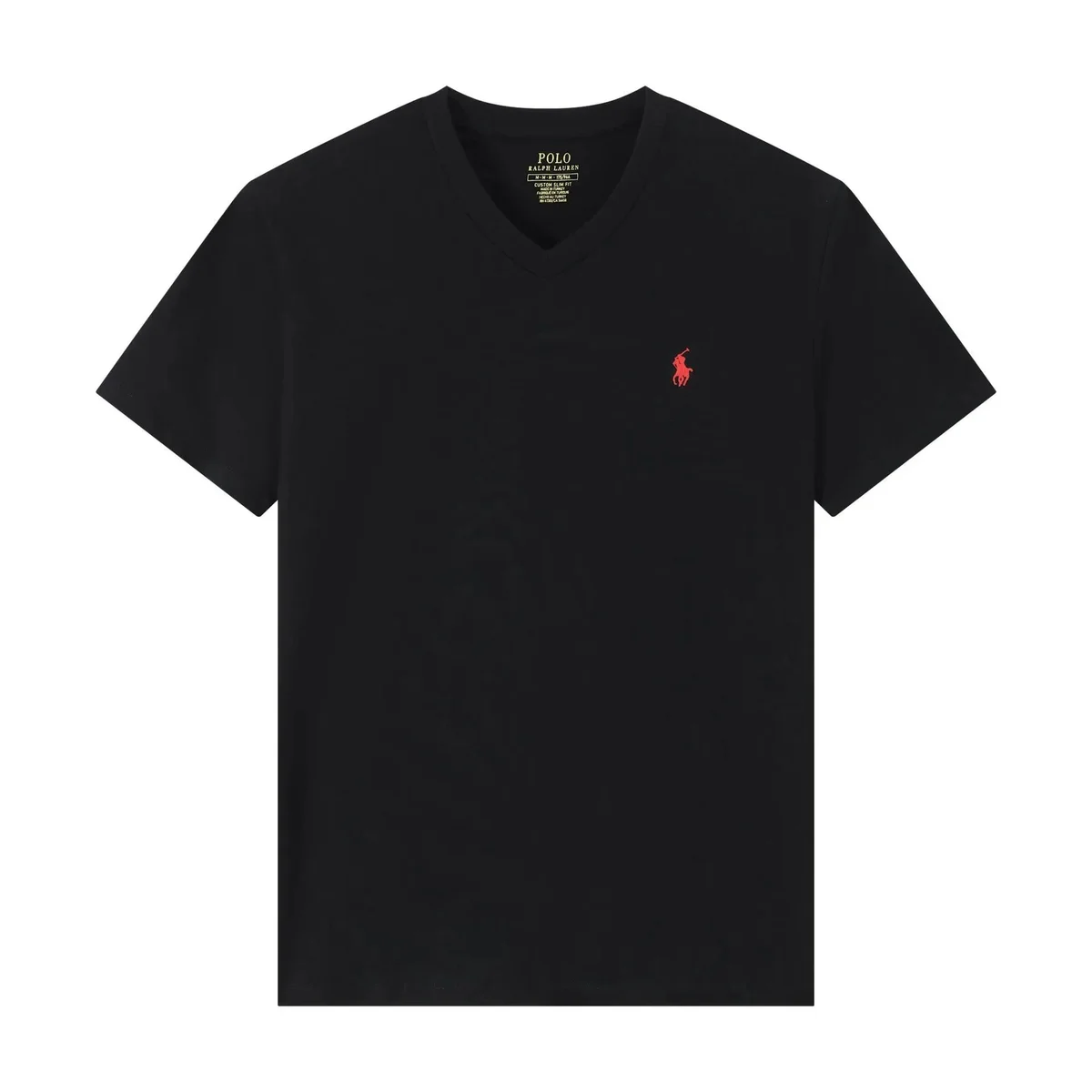 Polo Ralph Lauren Polo Ralph Lauren Classic Logo Black V-Neck T-Shirt Black - 1