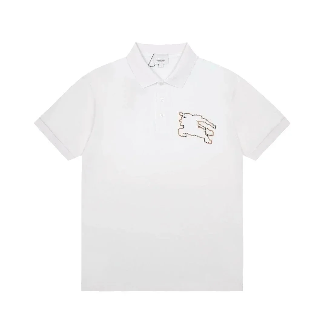 Burberry Burberry White Rabbit Embroidered Polo Shirt White