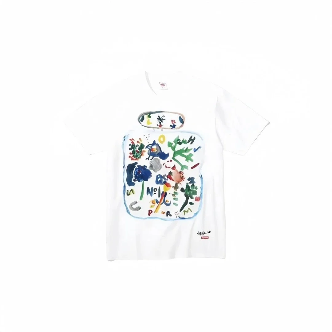 Supreme Supreme White Abstract Art T-Shirt White - 1
