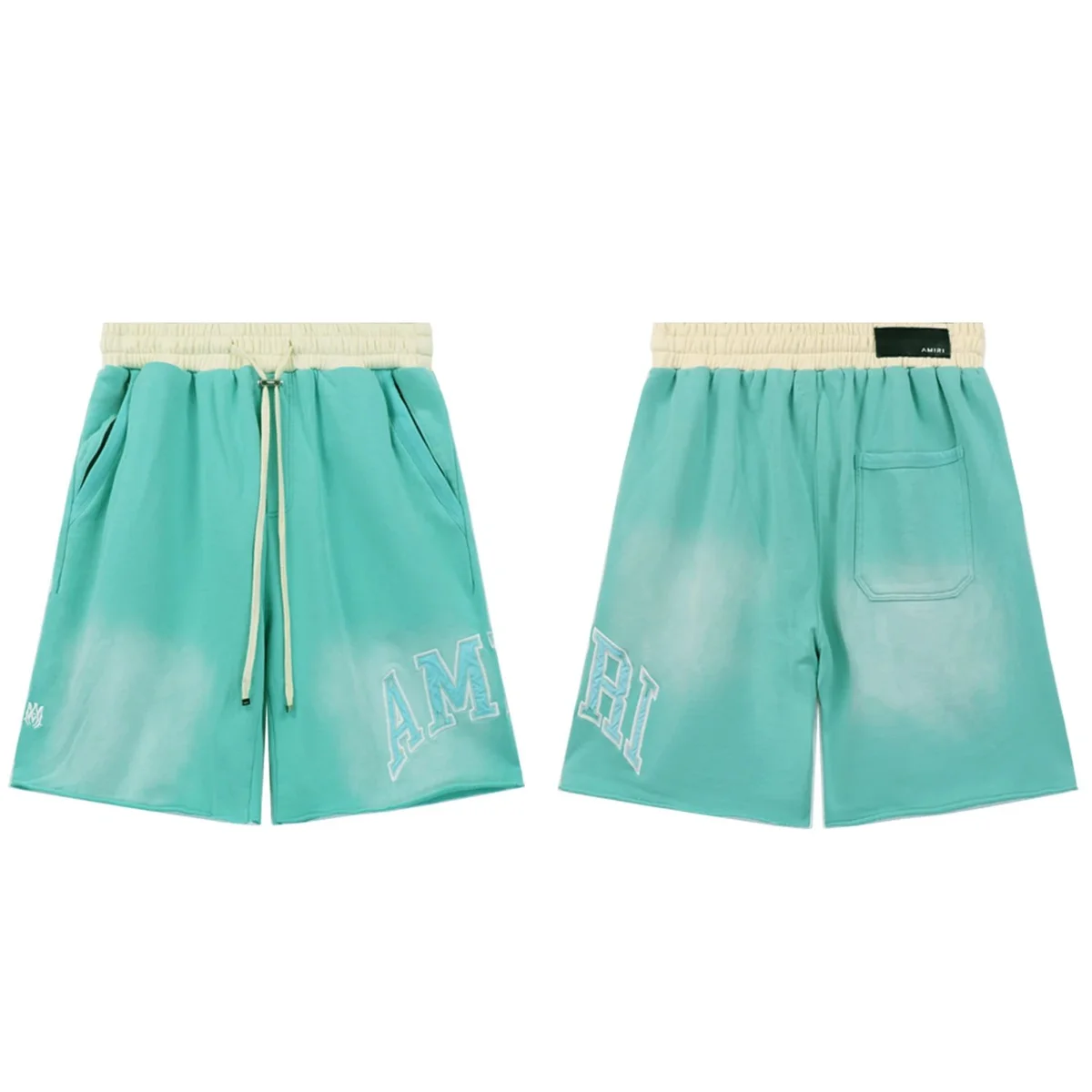 Amiri Amiri AMRI Lettering Shorts Mint Green Green - 1