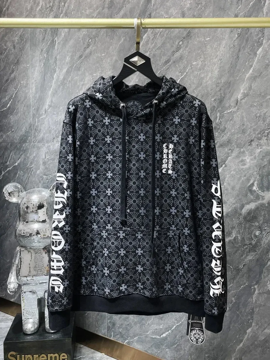 Chrome Hearts Chrome Hearts Floral Cross Black Floral Hoodie Black