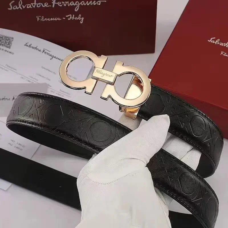 Salvatore Ferragamo Salvatore Ferragamo Black Gancini Belt Black - 1