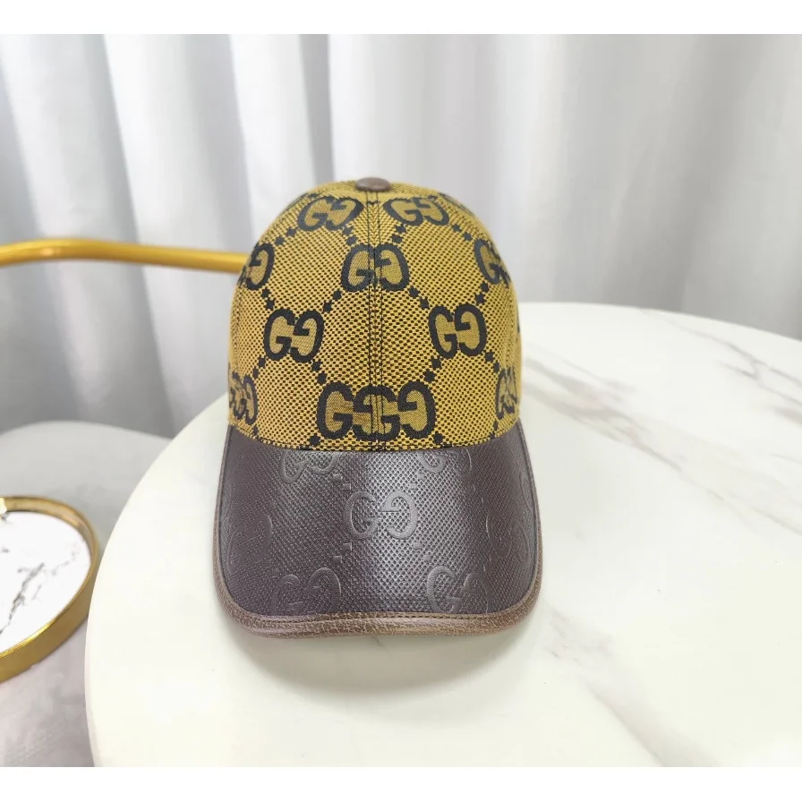 Gucci Gucci Yellow/Brown GG Monogram Baseball Cap Yellow