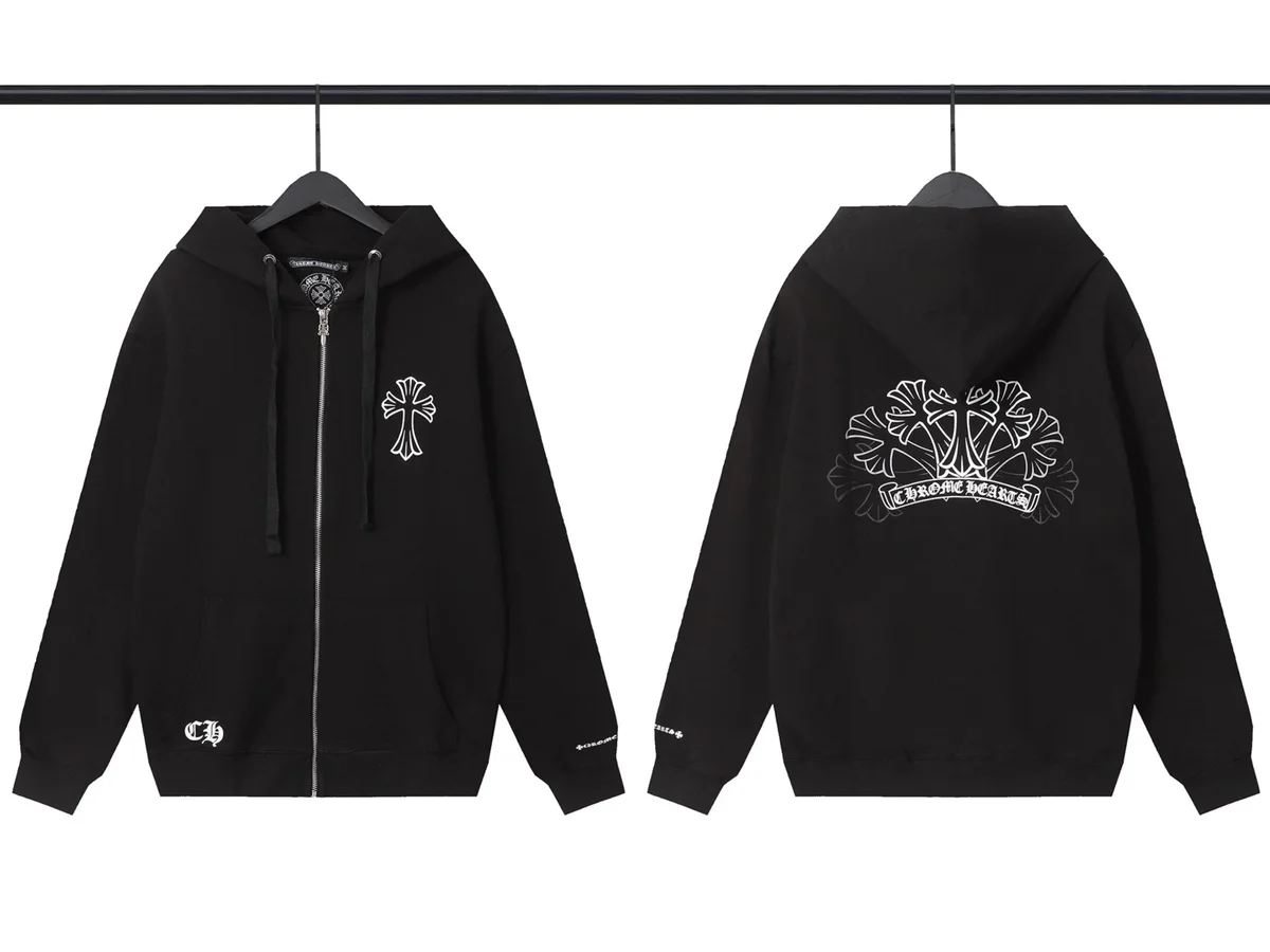 Chrome Hearts Chrome Hearts CH Cross Zip-Up Hoodie Black Black - 1