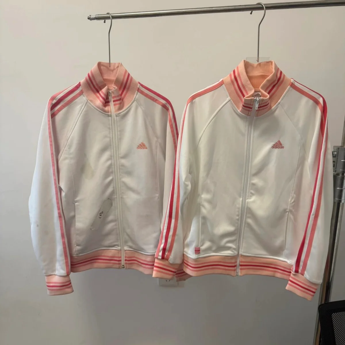 Adidas Adidas Classic Football Track Jacket White Pink White - 1