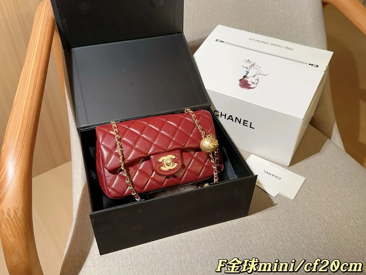 Chanel Chanel Classic Flap Mini Red Leather Bag Red
