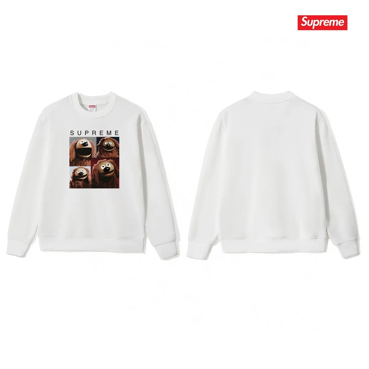 Supreme Supreme White Muppets Graphic Crewneck Sweatshirt White - 1