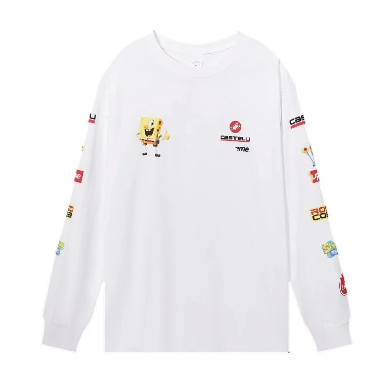 Castelli Castelli White Spongebob Multi-Logo Long Sleeve T-Shirt White - 1