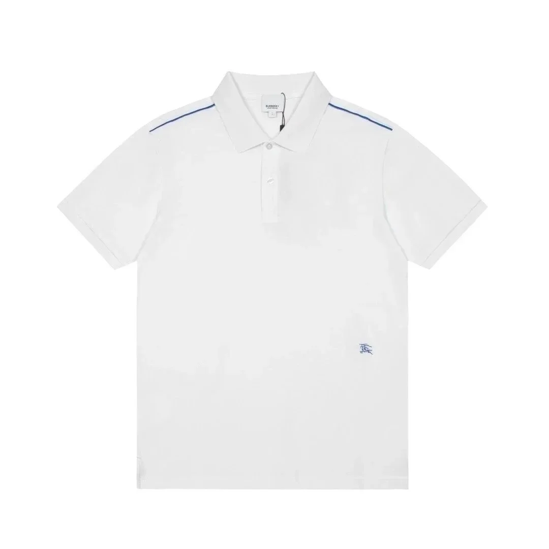 Burberry Burberry 07 White/Blue Piping Polo Shirt White - 1