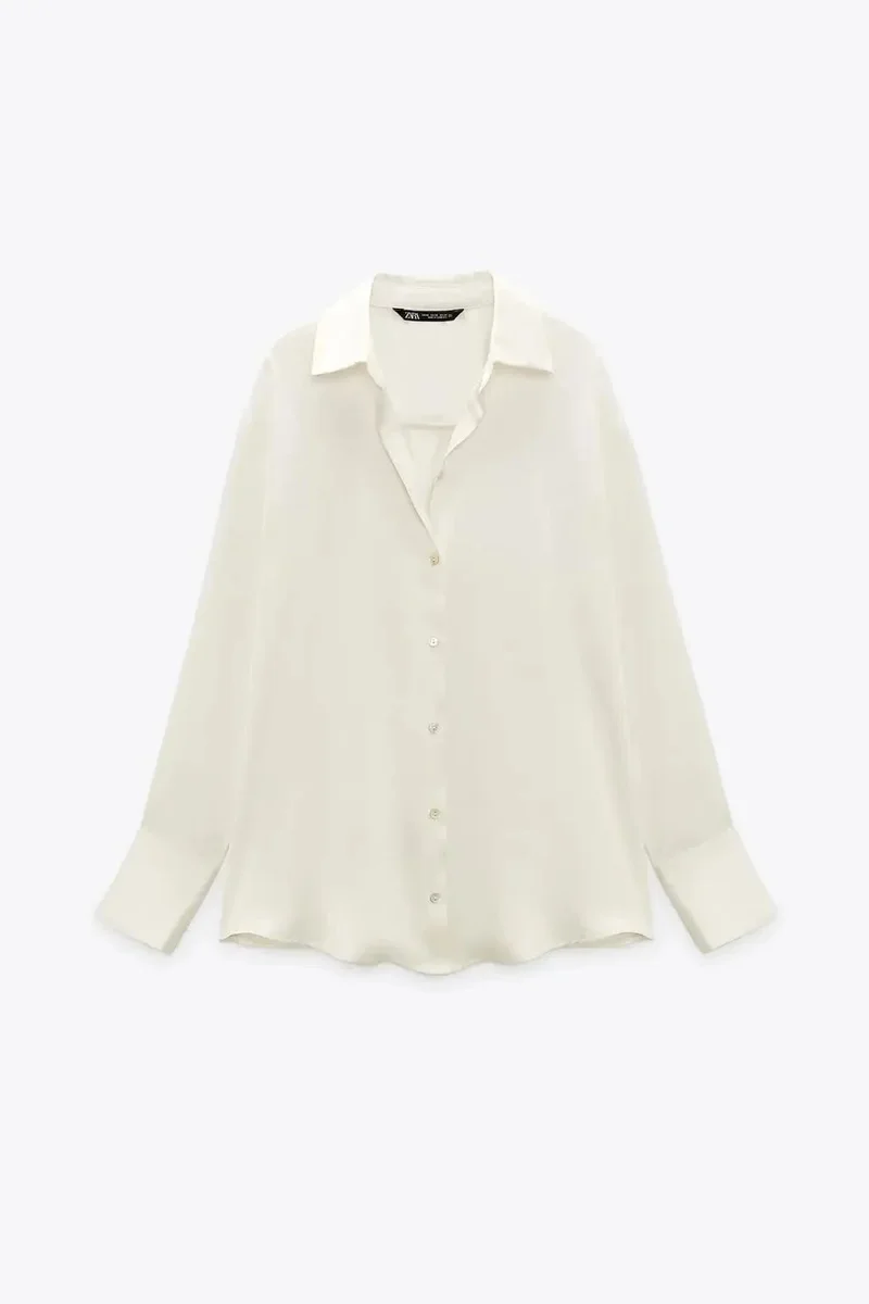Zara Zara磨白衬衫 White - 1