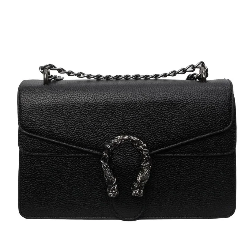 Gucci Gucci Dionysus Black Leather Shoulder Bag Black