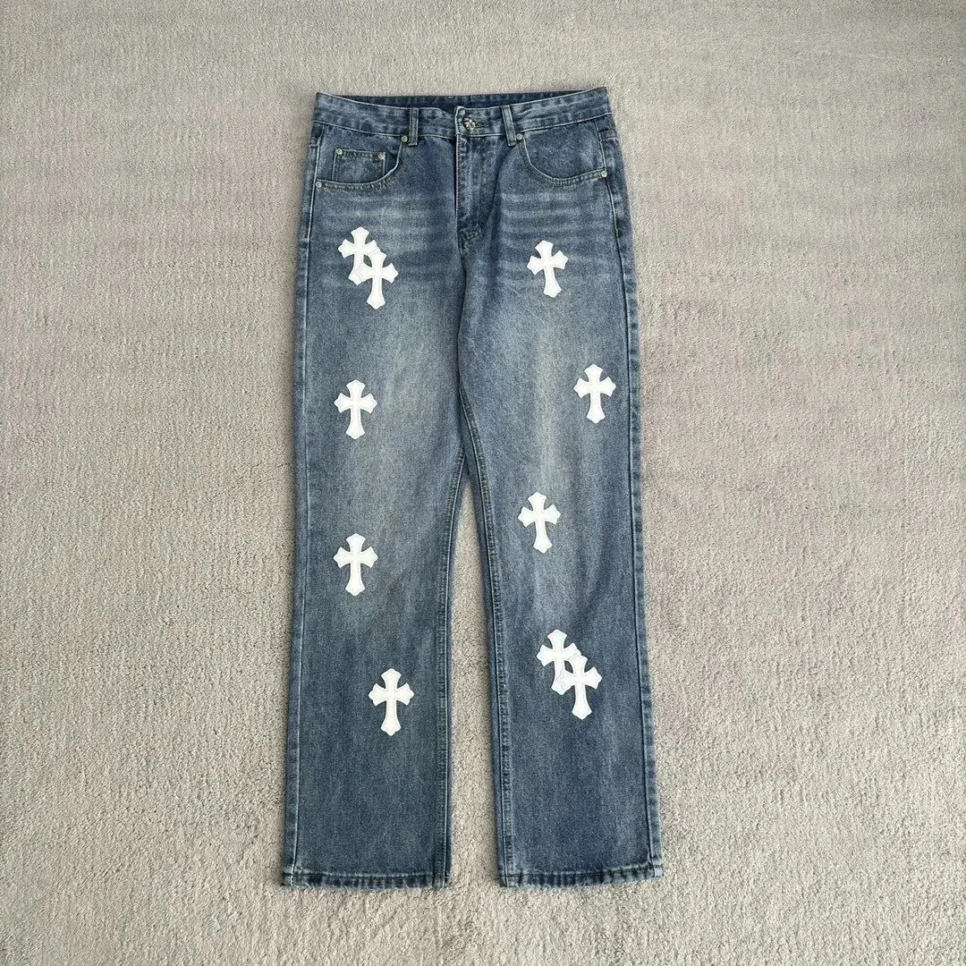 Chrome Hearts Chrome Hearts CH Cross Blue/White Cross Jeans Blue