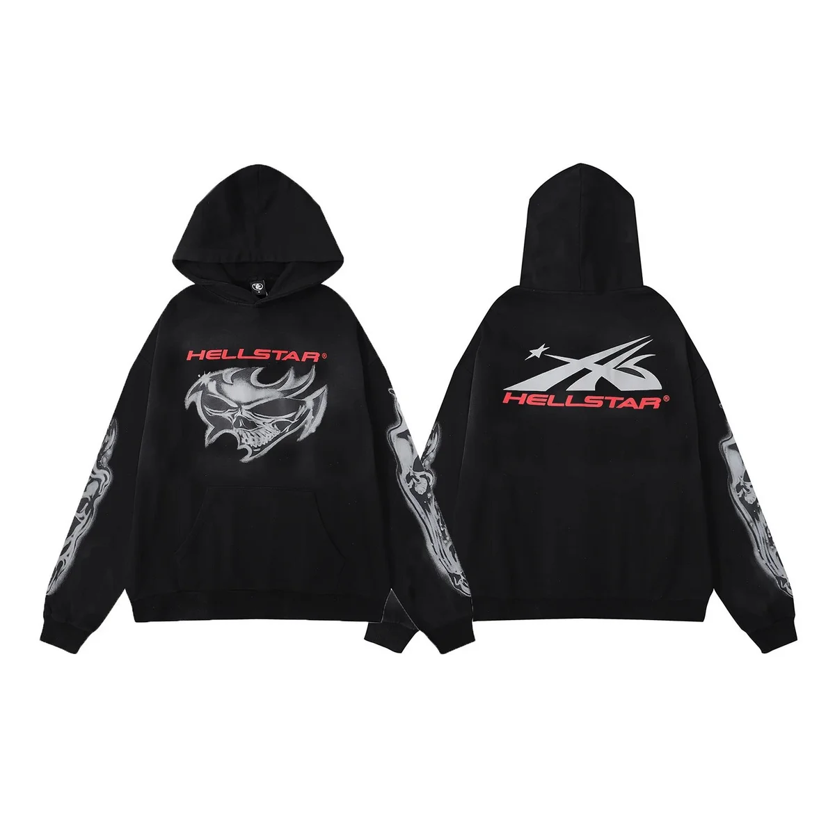 Hellstar Hellstar Studios Black/White Graphic Hoodie Black - 1