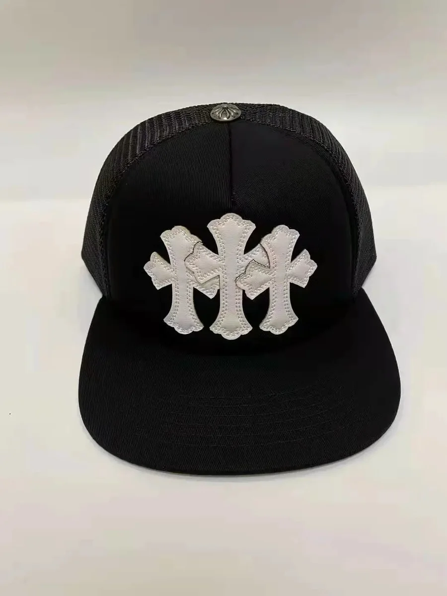 Chrome Hearts Chrome Hearts Triple Cross Black Trucker Hat Black - 1