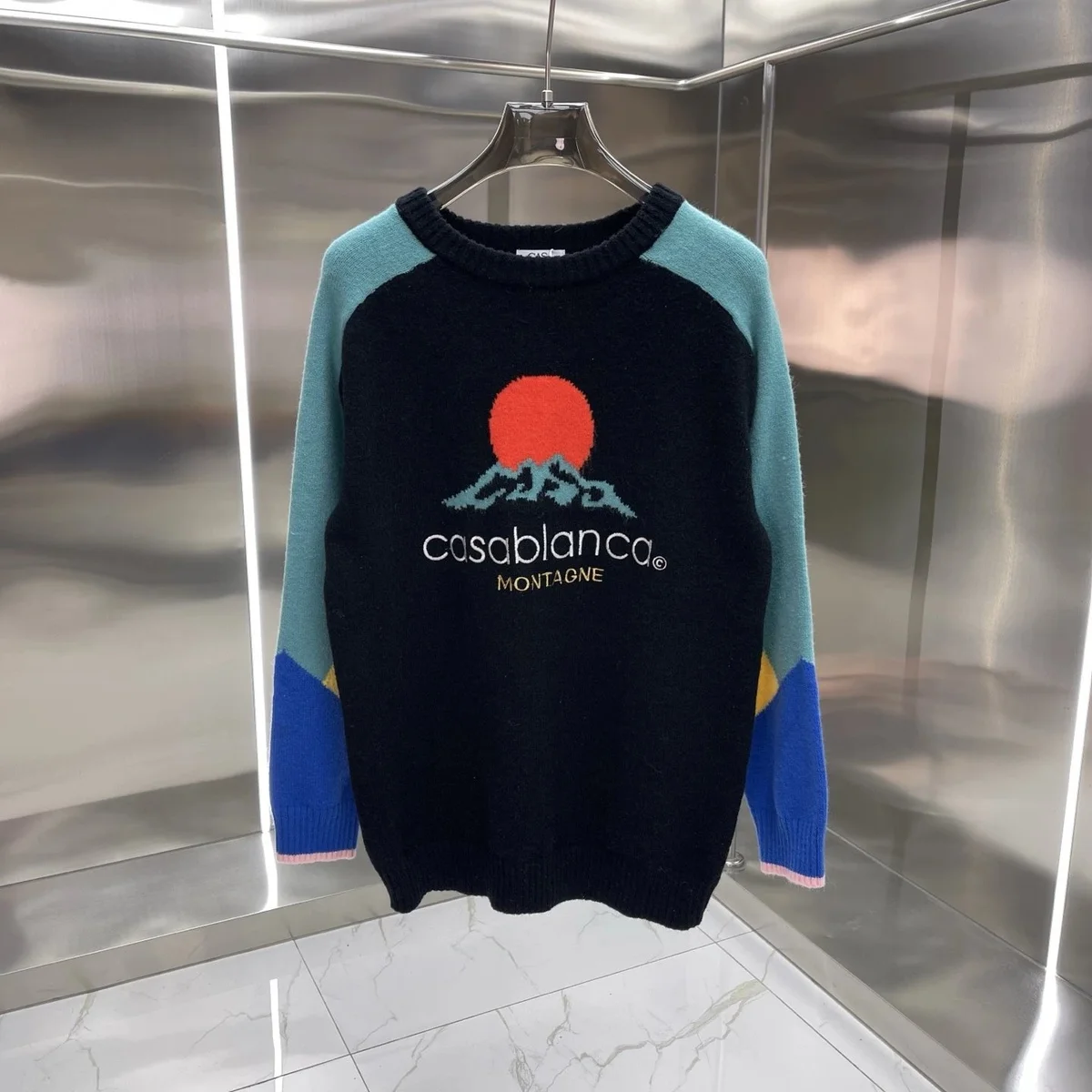 Casablanca Casablanca Montagne Colorblock Knit Sweater Black - 1