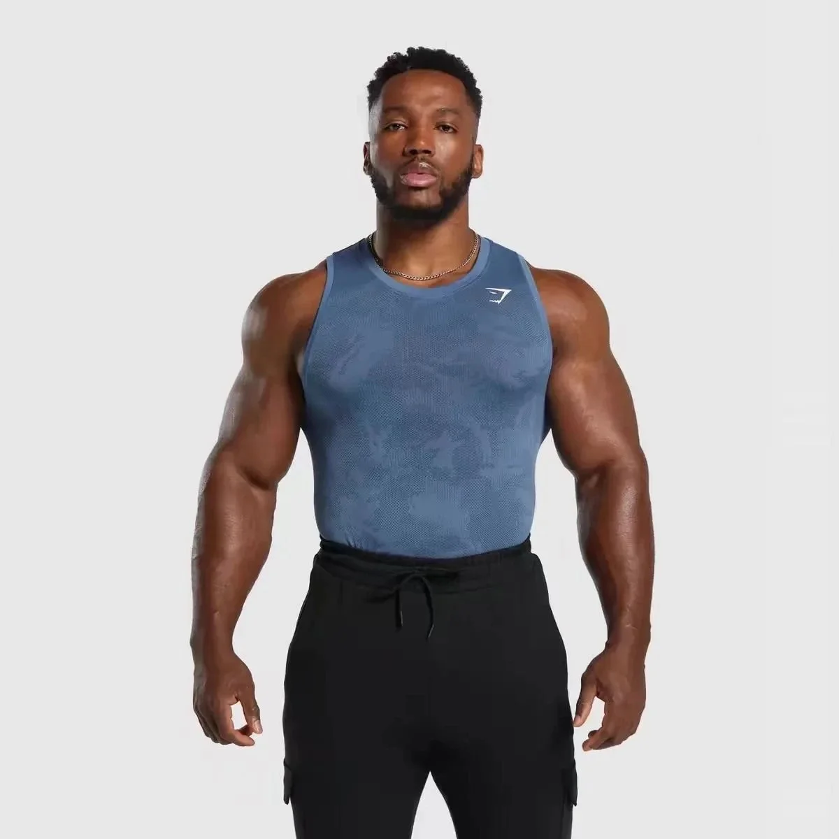 Gymshark Gymshark Seamless Tank Blue Men's Tank Top Blue - 1