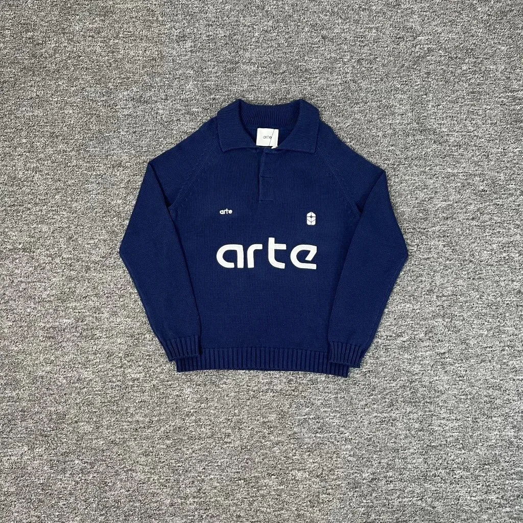 Other ART-502 Blue Arte Polo Knit Sweater Navy - 1