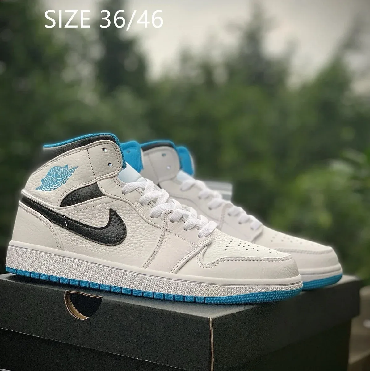 Nike Nike Air Jordan 1 White/Blue Mid Sneakers White - 1
