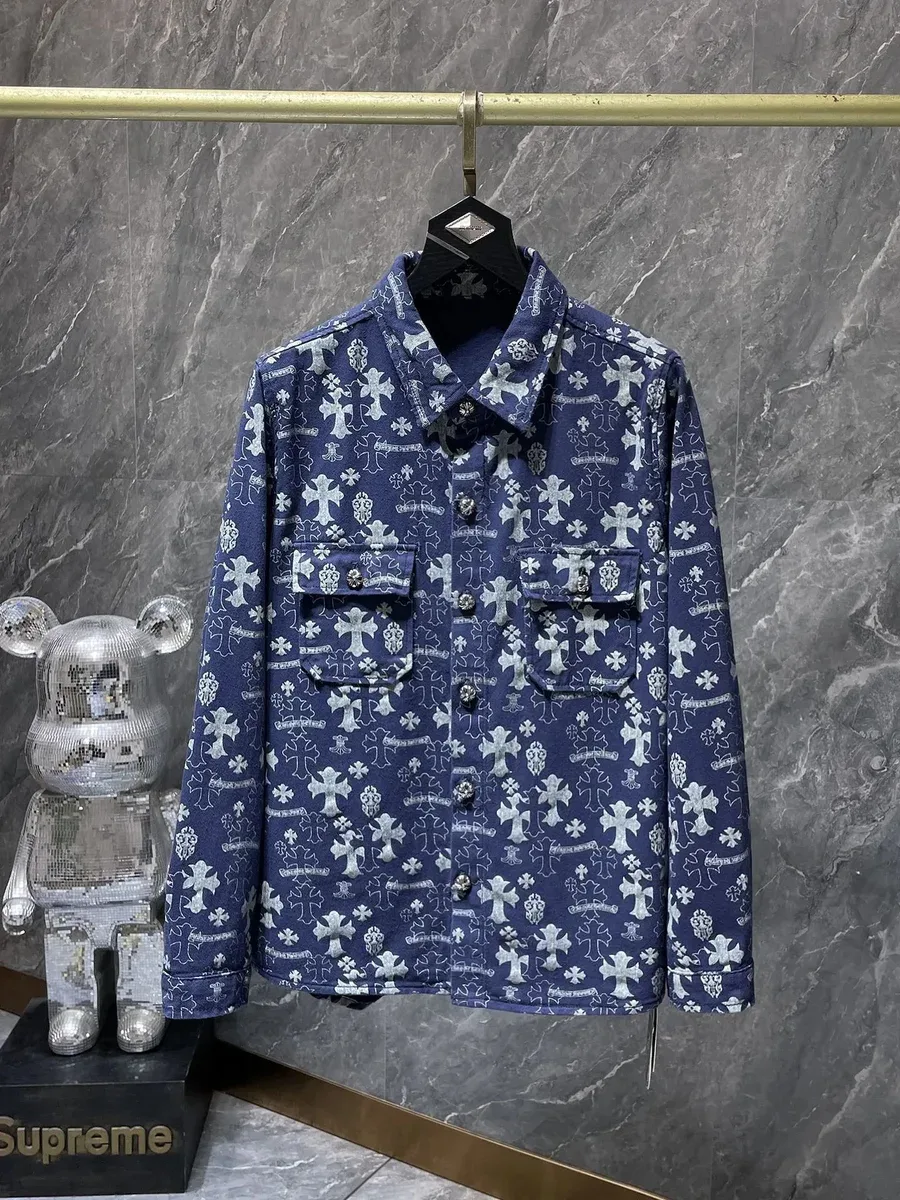 Chrome Hearts Chrome Hearts Cross Denim Blue Shirt Blue