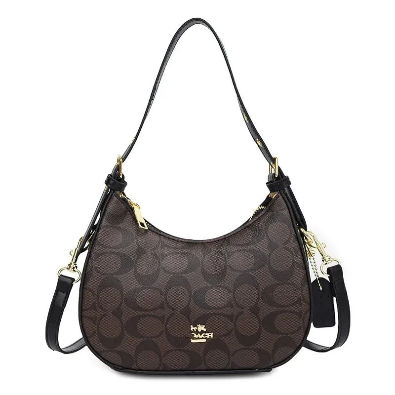 Coach Coach Signature Small Hobo Bag Coffee Brown - 1