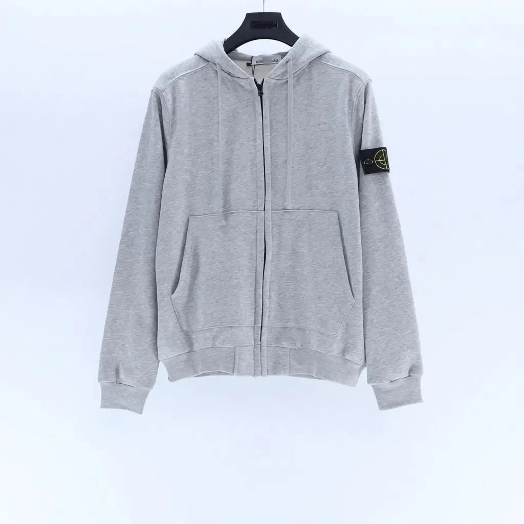 Stone Island 68-15 Zip Hoodie Grey
