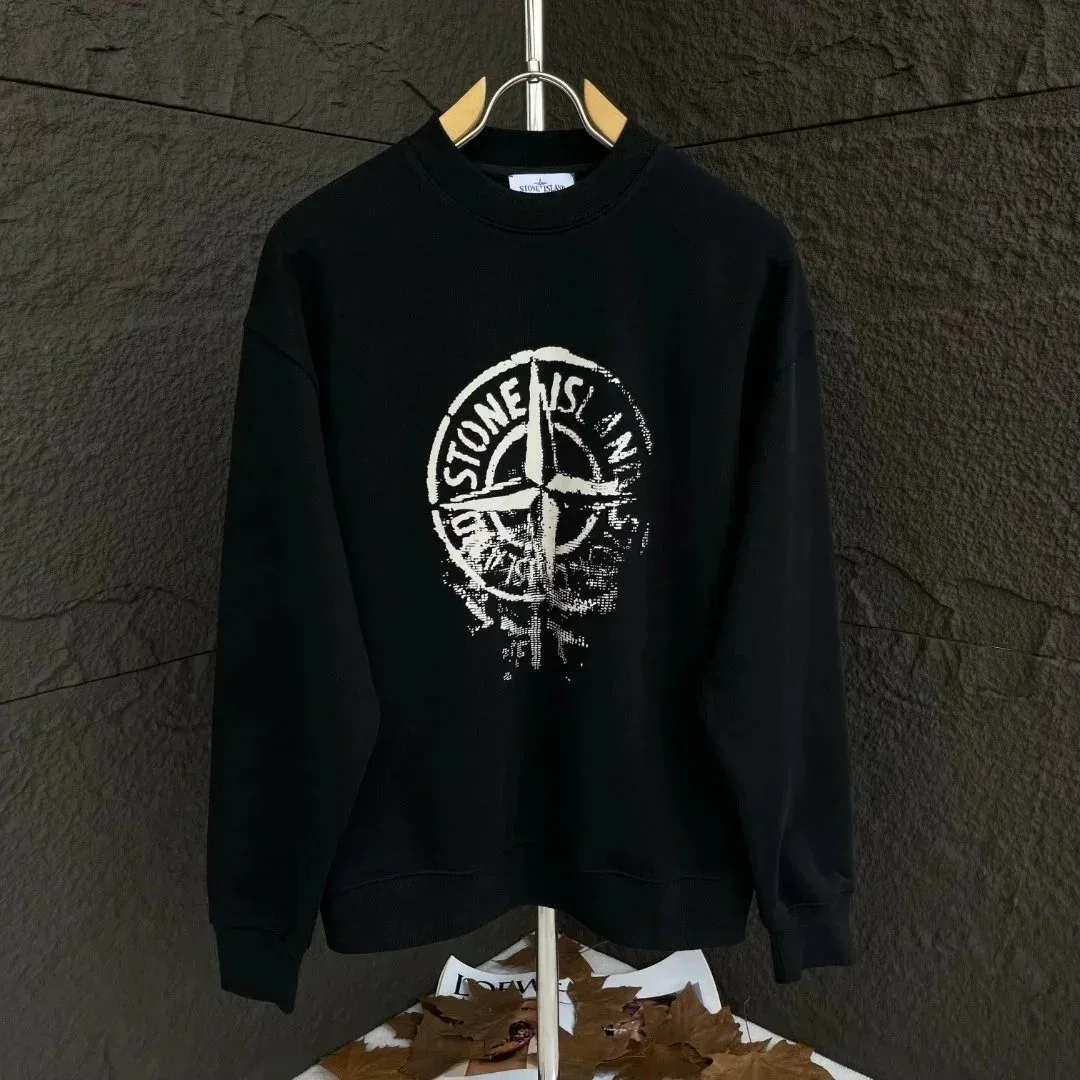 Stone Island Stone Island Compass Logo Black Sweatshirt Black