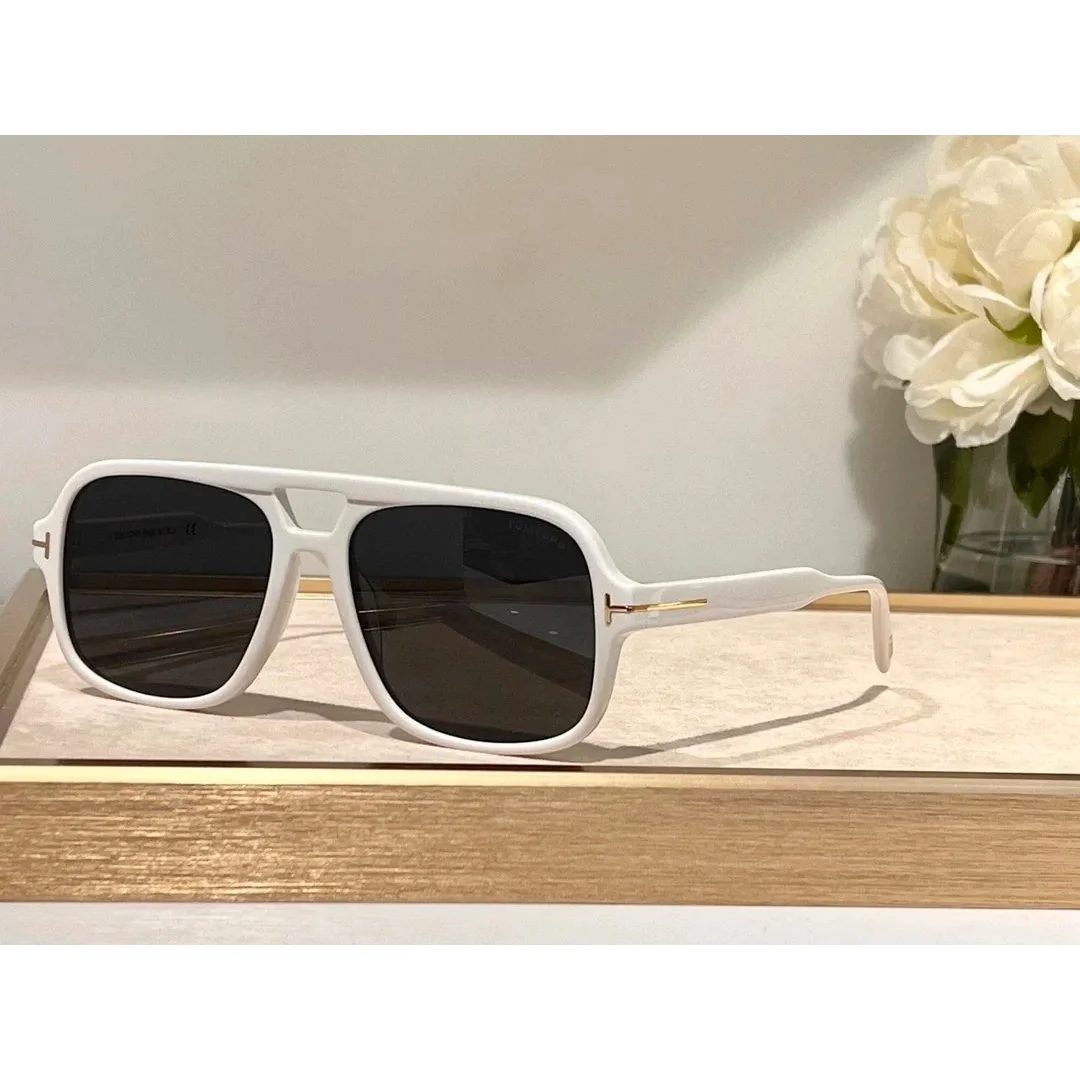 Tom Ford Tom Ford White T-Logo Aviator Sunglasses White - 1